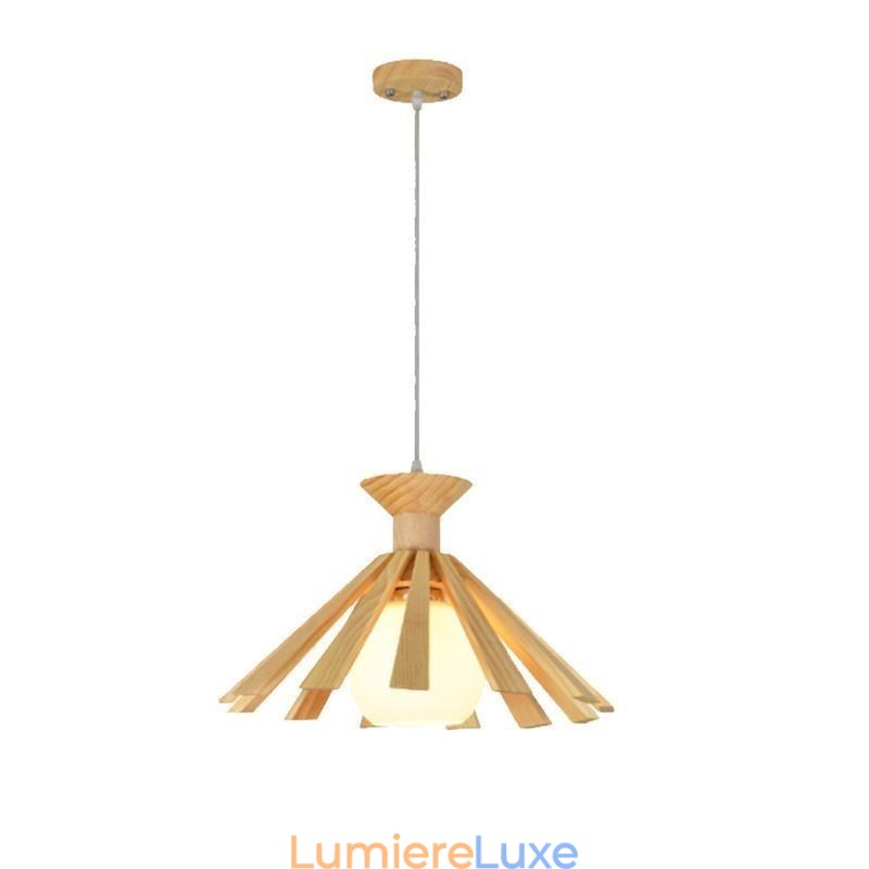Luminaire suspendu en bois de style simple