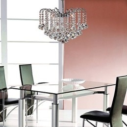Lustre en métal peint en cristal contemporain moderne