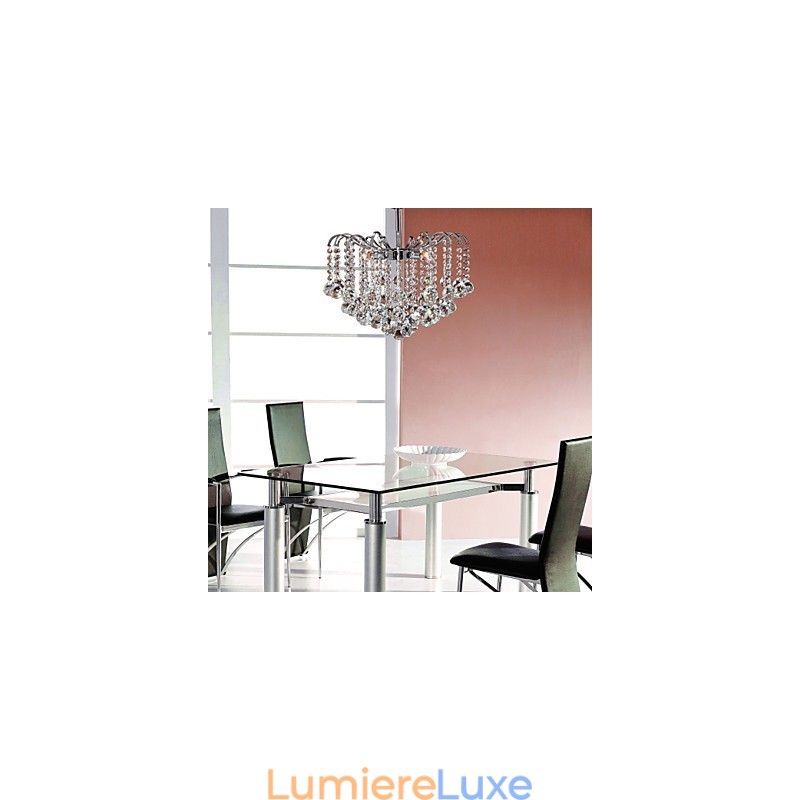 Lustre en métal peint en cristal contemporain moderne