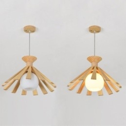 Luminaire suspendu en bois de style simple