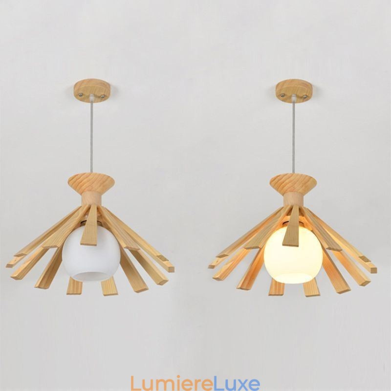 Luminaire suspendu en bois de style simple