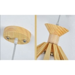Luminaire suspendu en bois de style simple
