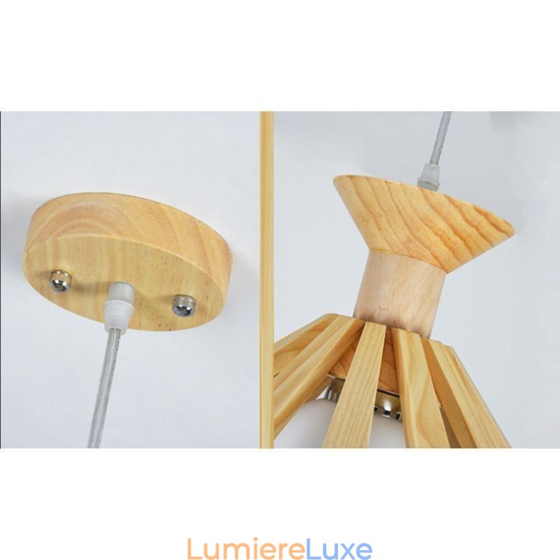 Luminaire suspendu en bois de style simple