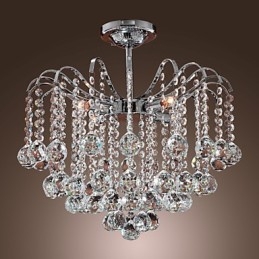 Lustre en métal peint en cristal contemporain moderne