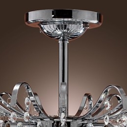 Lustre en métal peint en cristal contemporain moderne