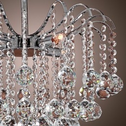Lustre en métal peint en cristal contemporain moderne