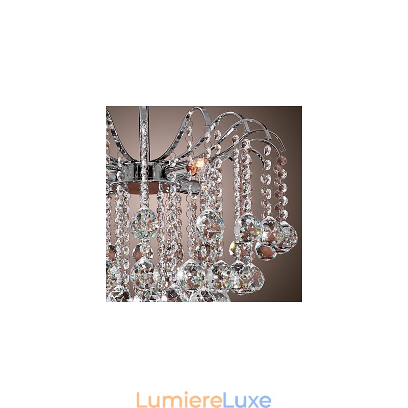 Lustre en métal peint en cristal contemporain moderne
