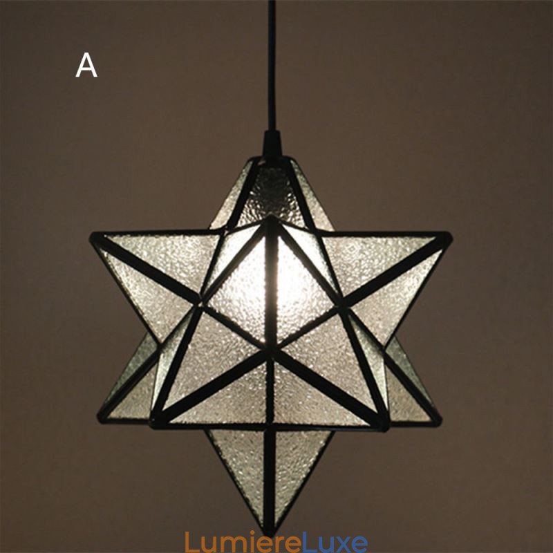 Suspension européenne en vitrail, lampe suspendue créative en forme d'étoile