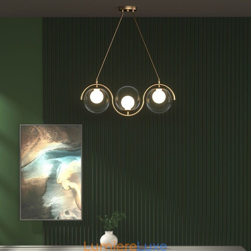 Luminaire suspendu moderne en forme de globe en verre, luminaire minimaliste