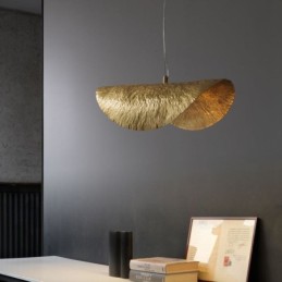 Suspension en laiton moderne et minimaliste en forme de feuille de lotus