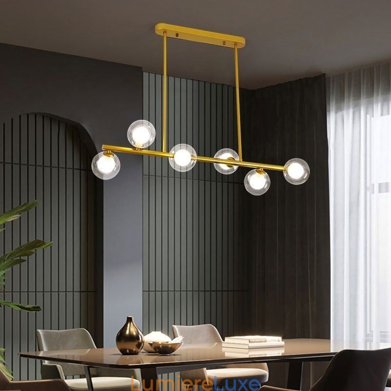 Lustre globe en verre de type horizontal