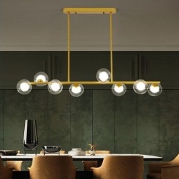 Lustre globe en verre de type horizontal