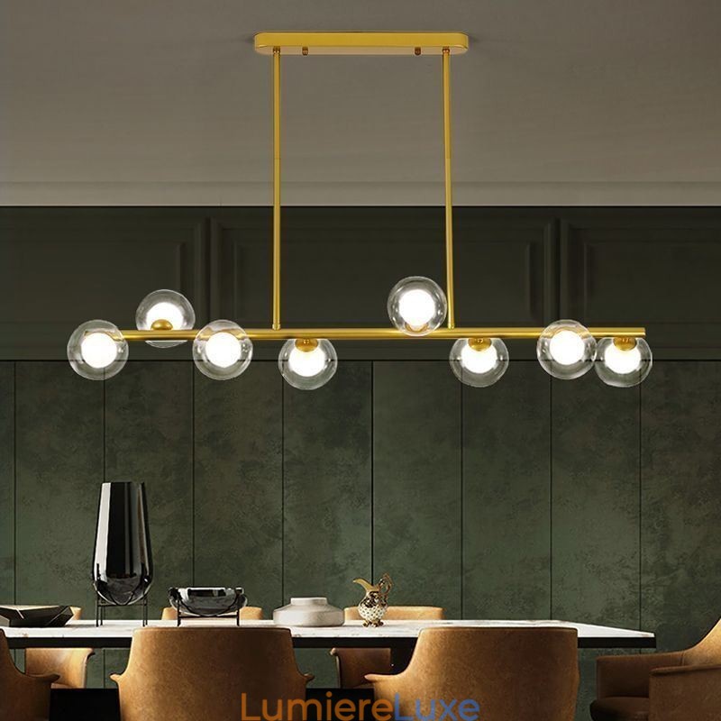 Lustre globe en verre de type horizontal