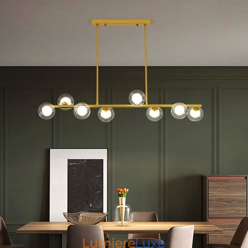 Lustre globe en verre de type horizontal