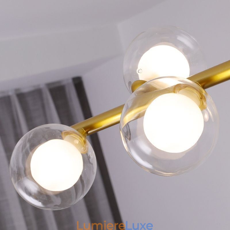 Lustre globe en verre de type horizontal