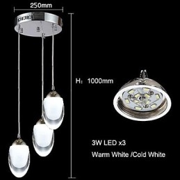 Lustre suspendu en verre chromé moderne, contemporain, traditionnel, classique et campagnard