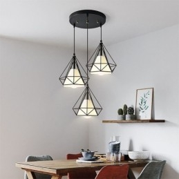 Suspension en forme de diamant, luminaire décoratif minimaliste moderne