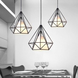 Suspension en forme de diamant, luminaire décoratif minimaliste moderne