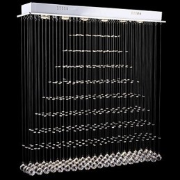 Lustre rectangulaire en cristal, luminaires de plafond, lampes et luminaires