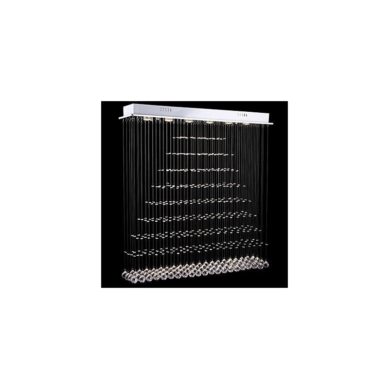 Lustre rectangulaire en cristal, luminaires de plafond, lampes et luminaires