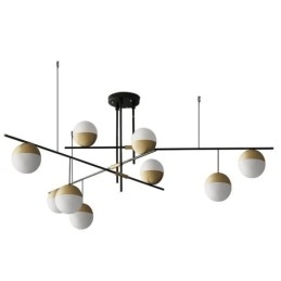 Lustre boule de verre plafonnier