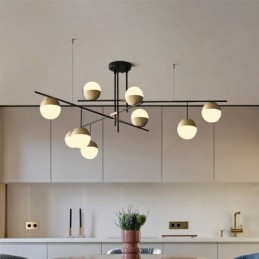 Lustre boule de verre plafonnier