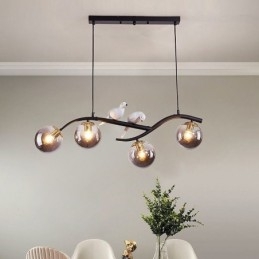 Suspension branche minimaliste moderne 4 lampes décoratives