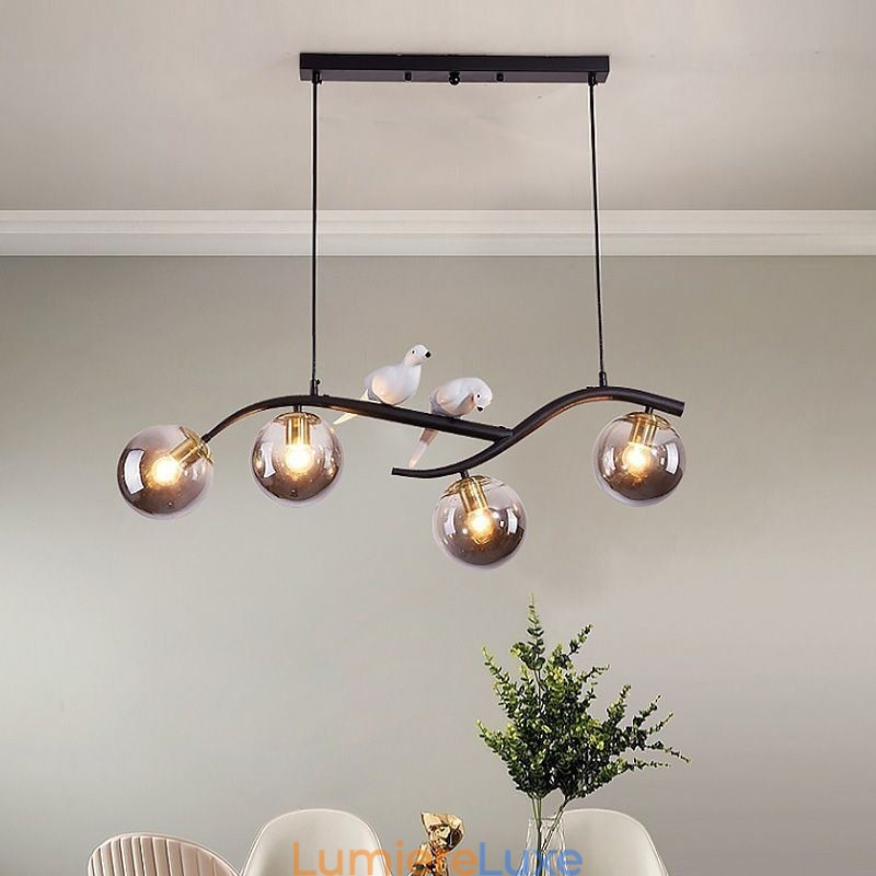 Suspension branche minimaliste moderne 4 lampes décoratives