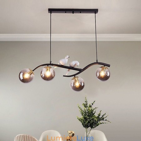 Suspension branche minimaliste moderne 4 lampes décoratives Suspension branche minimaliste moderne 4 lampes décoratives
