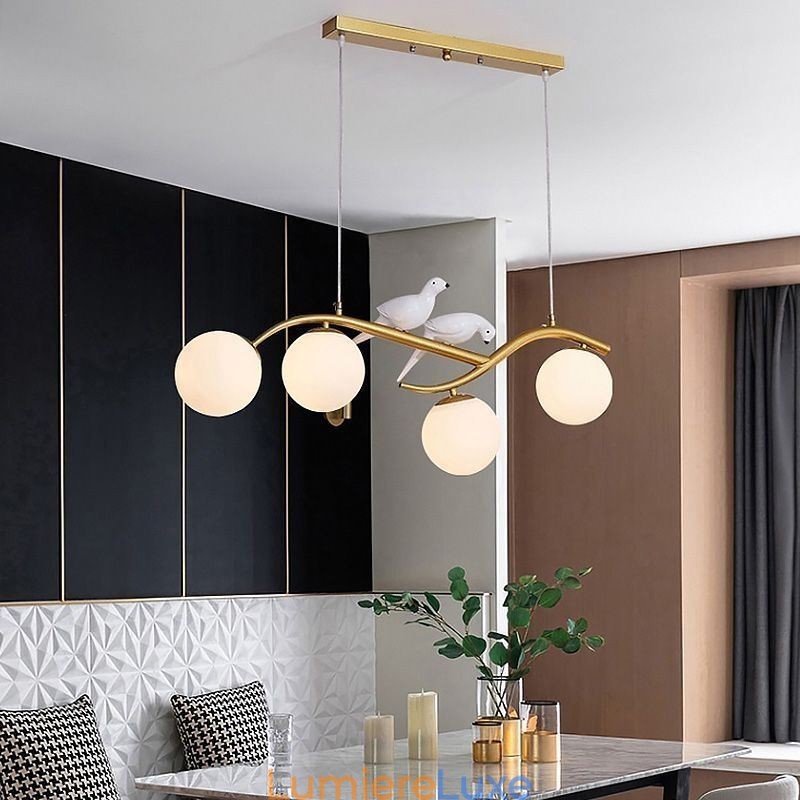 Suspension branche minimaliste moderne 4 lampes décoratives