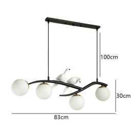 Suspension branche minimaliste moderne 4 lampes décoratives