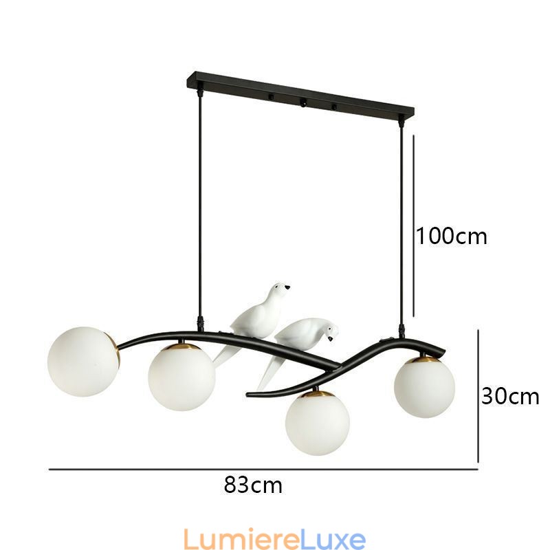 Suspension branche minimaliste moderne 4 lampes décoratives