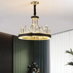 Suspension en cristal moderne Plafonnier circulaire en cristal