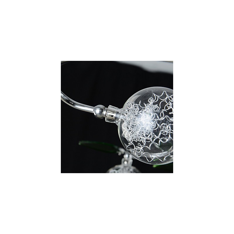 Lustre 6 lumières Country Aluminium Verre Chrome