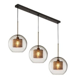Suspension minimaliste en verre à 3 lumières, plafonnier îlot