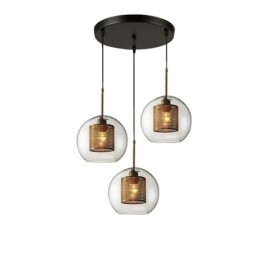 Suspension minimaliste en verre à 3 lumières, plafonnier îlot