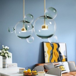 Suspension à bulles de verre, plafonnier dégradé vert