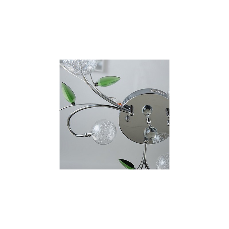 Lustre 6 lumières Country Aluminium Verre Chrome