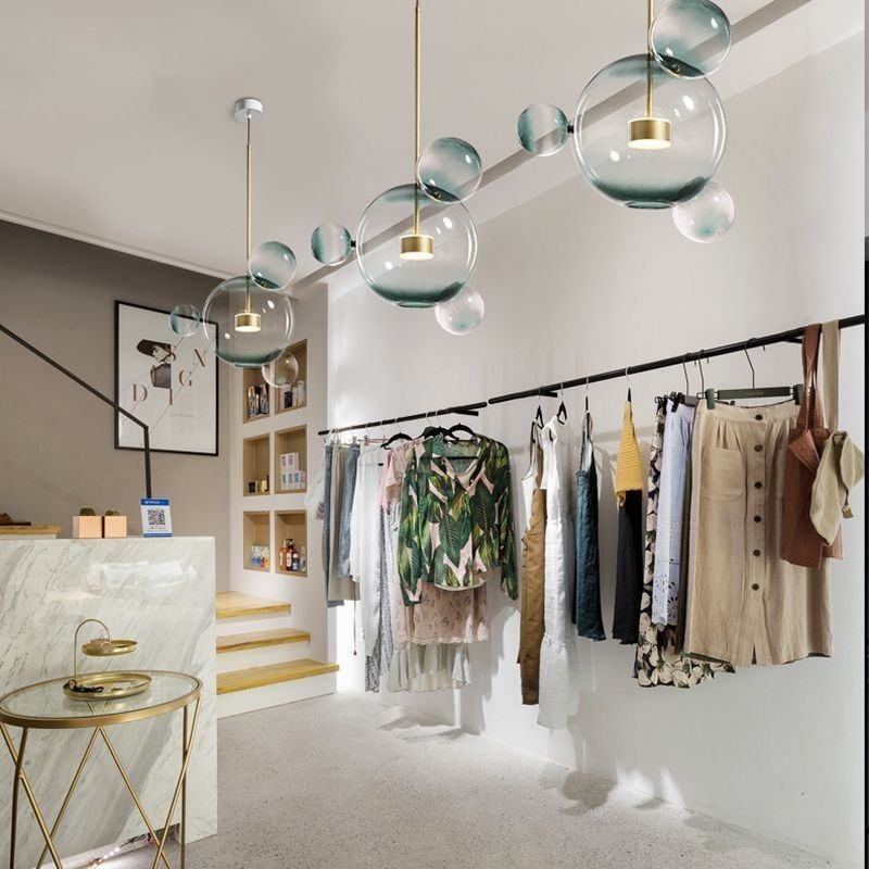 Suspension à bulles de verre, plafonnier dégradé vert