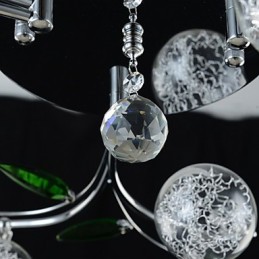 Lustre 6 lumières Country Aluminium Verre Chrome
