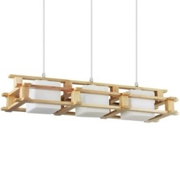 Lampe suspendue créative à 3 lumières en chêne, plafonnier décoratif en bois pour café
