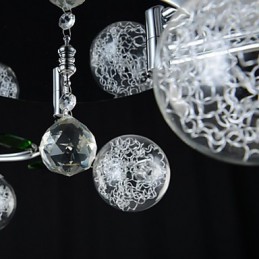 Lustre 6 lumières Country Aluminium Verre Chrome