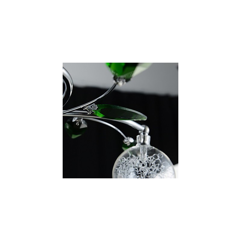 Lustre 6 lumières Country Aluminium Verre Chrome