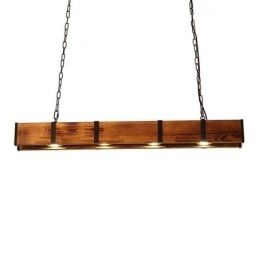 Suspension rectangulaire en bois de style industriel pour îlot de cuisine