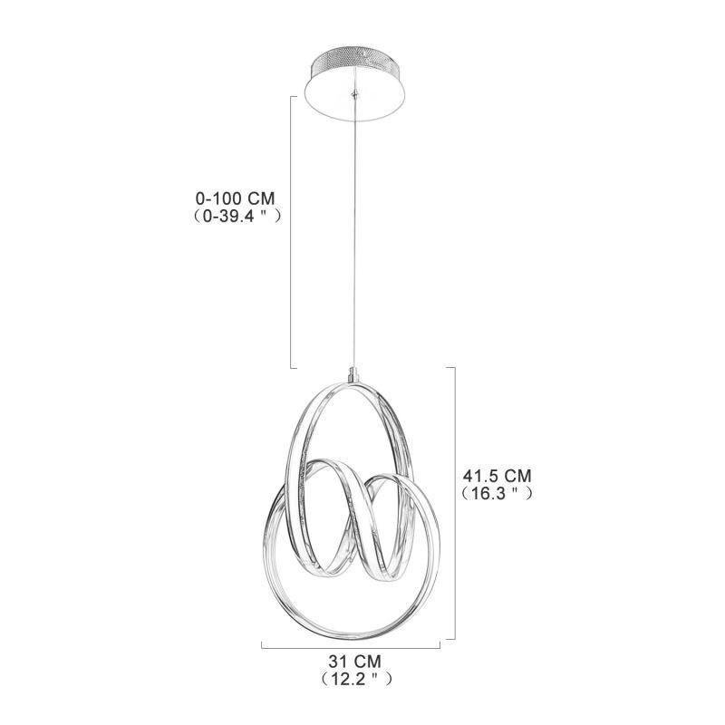 Lampe suspendue minimaliste moderne, luminaire circulaire unique en forme d'îlot