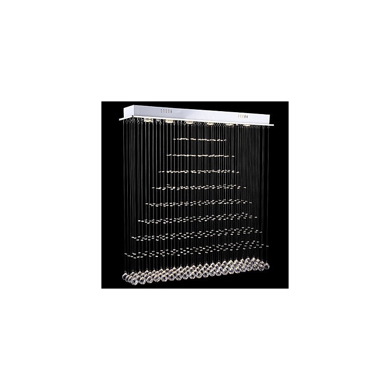 Lustre rectangulaire en cristal, luminaires de plafond, lampes et luminaires