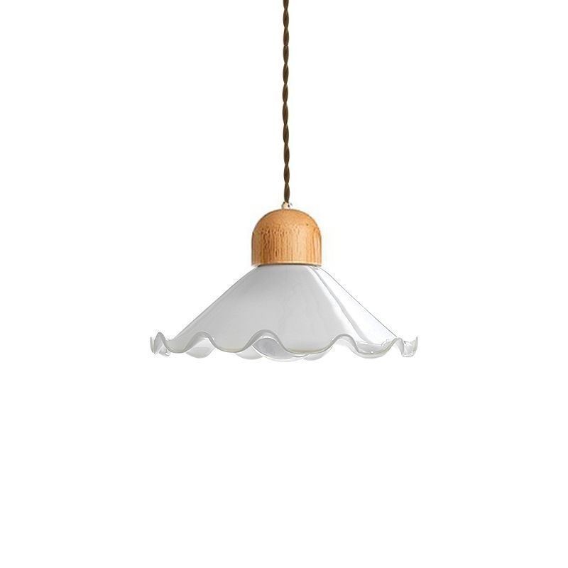 Lampe suspendue moderne en verre et dentelle à tête unique