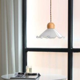 Lampe suspendue moderne en verre et dentelle à tête unique