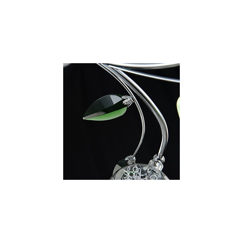 Lustre 6 lumières Country Aluminium Verre Chrome