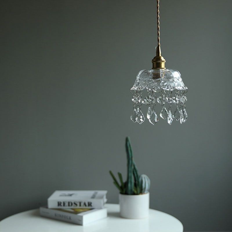 Élégante suspension en verre à tête unique, mini suspension